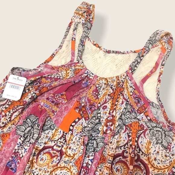 ⭐️ HP FREE PEOPLE Count Me In Floral Trapeze Tank Tunic - Picture 7 of 9